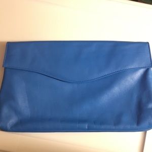 Vintage electric blue Bamberger’s leather clutch